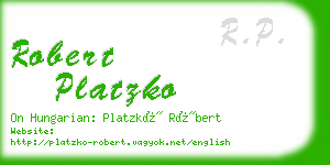 robert platzko business card